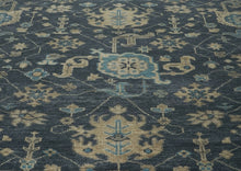 12x15 Blue, Beige, Moss Color Hand Knotted Oushak Wool Arts and Crafts Oriental Rug