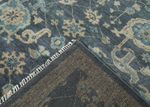 12x15 Blue, Beige, Moss Color Hand Knotted Oushak Wool Arts and Crafts Oriental Rug