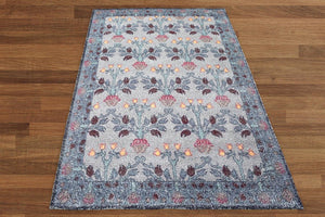 Multi Size Gray, Blue Handmade Hand Woven Polyester Traditional Oriental Area Rug - Oriental Rug Of Houston