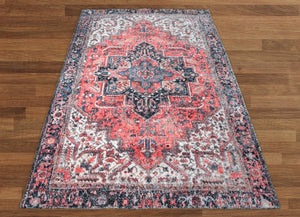 Multi Size Handmade Hand-Woven Micro Printed Traditional Oriental Area Rug Rust, Ivory Color