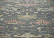 12x15 Slate, Blue, Gray Color Hand Knotted Oushak Wool Transitional Oriental Rug
