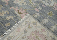 12x15 Slate, Blue, Gray Color Hand Knotted Oushak Wool Transitional Oriental Rug