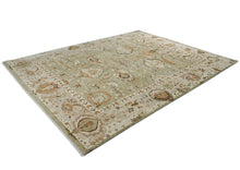 12x15 Sage, Green, Beige Color Hand Knotted Oushak Wool Arts & Crafts Oriental Rug
