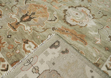 12x15 Sage, Green, Beige Color Hand Knotted Oushak Wool Arts & Crafts Oriental Rug