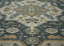 12x15 Blue, Gray, Beige Color Hand Knotted Oushak Wool  Oriental Rug