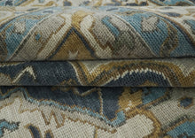 12x15 Blue, Gray, Beige Color Hand Knotted Oushak Wool  Oriental Rug