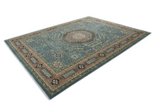12x15 Blue, Rose, Green Color Hand Knotted Oushak Wool Traditional Oriental Rug