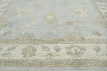 12'1" x 14'10" Palace Sage, Green Hand Knotted Oushak 100% Wool Traditional  Oriental Area Rug