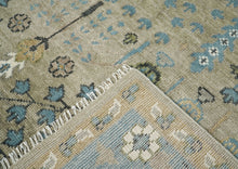 9x12 Beige, Tan, Aqua Color Hand Knotted Oushak Wool Transitional Oriental Rug
