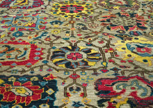 9x12 Moss, Coral, Orange Color Hand Knotted Oushak Wool Arts and Crafts Oriental Rug