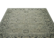 9x12 Gray, Taupe, Beige Color Hand Knotted Oushak Wool Transitional Oriental Rug