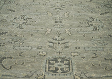 9x12 Gray, Taupe, Beige Color Hand Knotted Oushak Wool Transitional Oriental Rug
