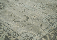 9x12 Gray, Taupe, Beige Color Hand Knotted Oushak Wool Transitional Oriental Rug
