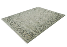 9x12 Gray, Taupe, Beige Color Hand Knotted Oushak Wool Transitional Oriental Rug