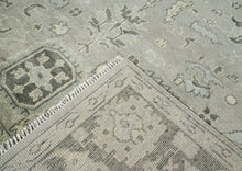 9x12 Gray, Taupe, Beige Color Hand Knotted Oushak Wool Transitional Oriental Rug