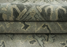 9x12 Gray, Taupe, Beige Color Hand Knotted Oushak Wool Transitional Oriental Rug