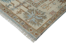 9x12 Blue, Beige, Brown Color Hand Knotted Oushak Wool Arts and Crafts Oriental Rug