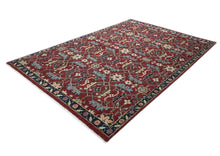 9x12 Rust, Red, Blue Color Hand Knotted Oushak Wool Transitional Oriental Rug