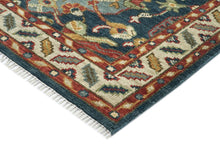 9x12 Teal, Gold, Burnt Orange Color Hand Knotted Oushak Wool Arts and Crafts Oriental Rug