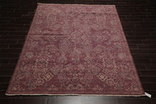 8'x10' Burgundy Hand Knotted Transitional Oriental 100% Wool Oriental Area Rug