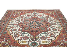 9x12 Rose, Rust, Ivory Color Hand Knotted Oushak Wool  Oriental Rug