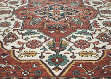 9x12 Rose, Rust, Ivory Color Hand Knotted Oushak Wool  Oriental Rug