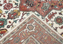 9x12 Rose, Rust, Ivory Color Hand Knotted Oushak Wool  Oriental Rug