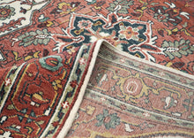 9x12 Rose, Rust, Ivory Color Hand Knotted Oushak Wool  Oriental Rug