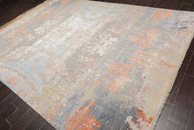 9x12 Hand Knotted Sherpa Wool and Silk Modern & Contemporary Oriental Area Rug Beige Taupe Color