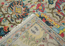 9x12 Mint, Gold, Lime Color Hand Knotted Oushak Wool Arts and Crafts Oriental Rug