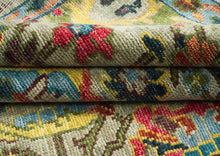 9x12 Mint, Gold, Lime Color Hand Knotted Oushak Wool Arts and Crafts Oriental Rug