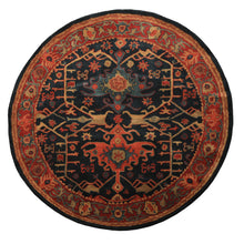 Handmade Multi Size 100% Wool Dark Blue Oriental Area Rug