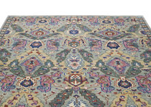 9x12 Slate, Gray, Pink Color Hand Knotted Oushak Wool Arts and Crafts Oriental Rug