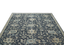 9x12 Gray, Beige, Moss Color Hand Knotted Oushak Wool Arts and Crafts Oriental Rug
