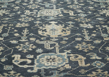 9x12 Gray, Beige, Moss Color Hand Knotted Oushak Wool Arts and Crafts Oriental Rug