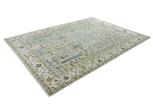 10x14 Mint, Ivory, Blue Color Hand Knotted Oushak Wool Transitional Oriental Rug