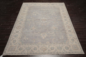 9x12 Hand Knotted Afghan  Oushak  100% Wool Traditional Oriental Area Rug Gray Beige Color