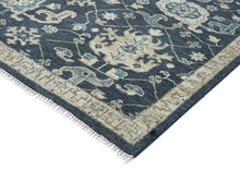 9x12 Blue, Slate, Beige Color Hand Knotted Oushak Wool Arts and Crafts Oriental Rug