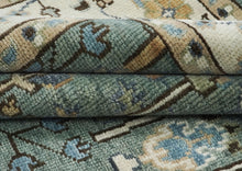 9x12 Celadon, Beige, Brown Color Hand Knotted Oushak Wool Transitional Oriental Rug