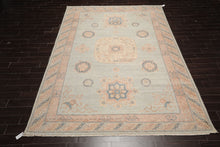 9'x12' Pale Aqua Hand Knotted Afghan Oushak Traditional Wool Oriental Area Rug