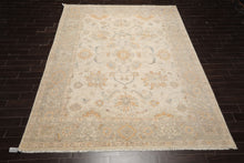 9'x12' Beige Hand Knotted Afghan Oushak Traditional Wool Oriental Area Rug