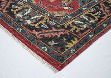 9x12 Coral, Teal, Ivory Color Hand Knotted Oushak Wool Arts and Crafts Oriental Rug