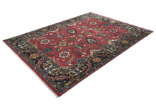 9x12 Coral, Teal, Ivory Color Hand Knotted Oushak Wool Arts and Crafts Oriental Rug