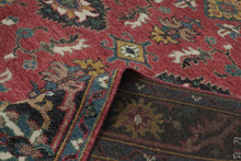 9x12 Coral, Teal, Ivory Color Hand Knotted Oushak Wool Arts and Crafts Oriental Rug