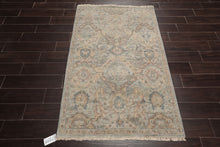 LoomBloom 3'x5' Mint Hand Knotted Distressed Quality Traditional Distressed Wool Oriental Area Rug