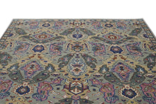 9x12 Gray, Tan, Rose Color Hand Knotted Oushak Wool Arts and Crafts Oriental Rug
