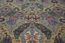 9x12 Gray, Tan, Rose Color Hand Knotted Oushak Wool Arts and Crafts Oriental Rug