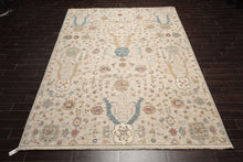 LoomBloom 9'x12' Beige Hand Knotted Distressed Quality Traditional Distressed Wool Oriental Area Rug