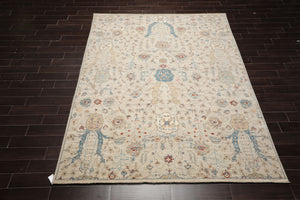 8'x10' Brown Beige Hand Knotted Khyber Traditional Wool Oriental Area Rug