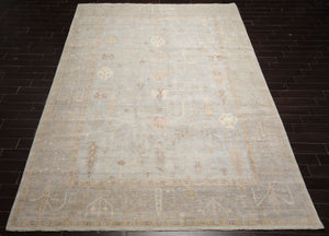 10X14 Mint, Taupe, Brown Color Hand Knotted Afghan Oushak Wool Traditional Oriental Rug